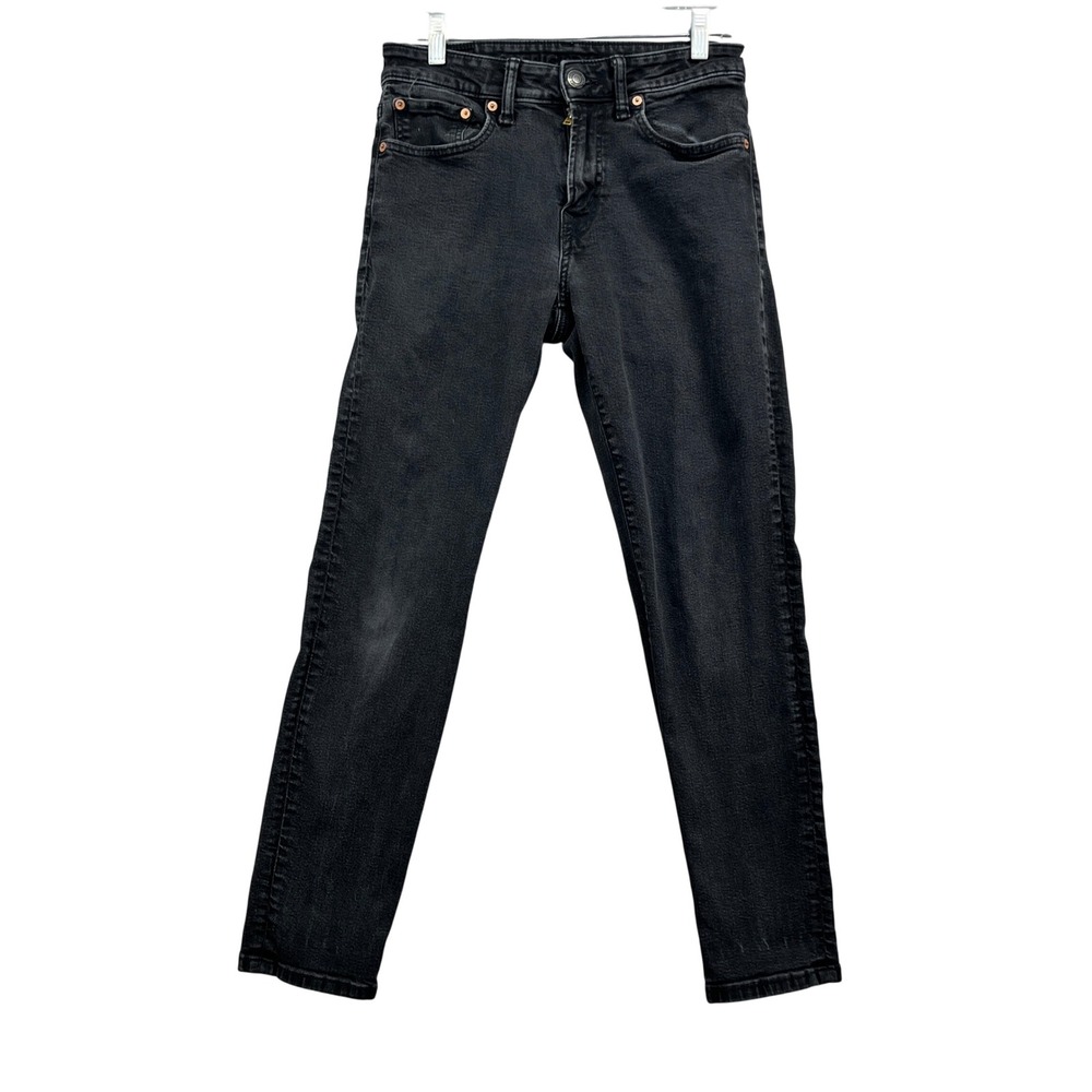 American Eagle Jeans Men 29x30 Black Stretch Skinny Fit Washed Denim Pants Rock